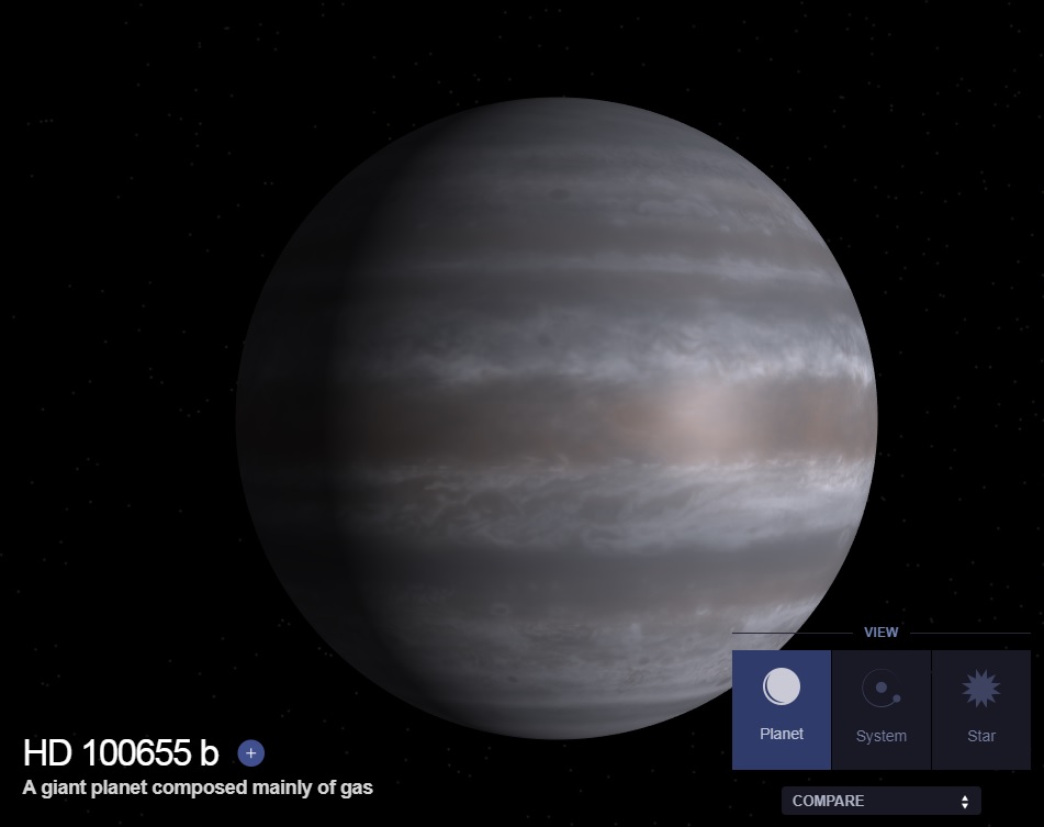 台灣的命名對象是系外行星「HD100655b」，於2011年被發現，比木星胖一點。 圖：翻攝自美國NASA