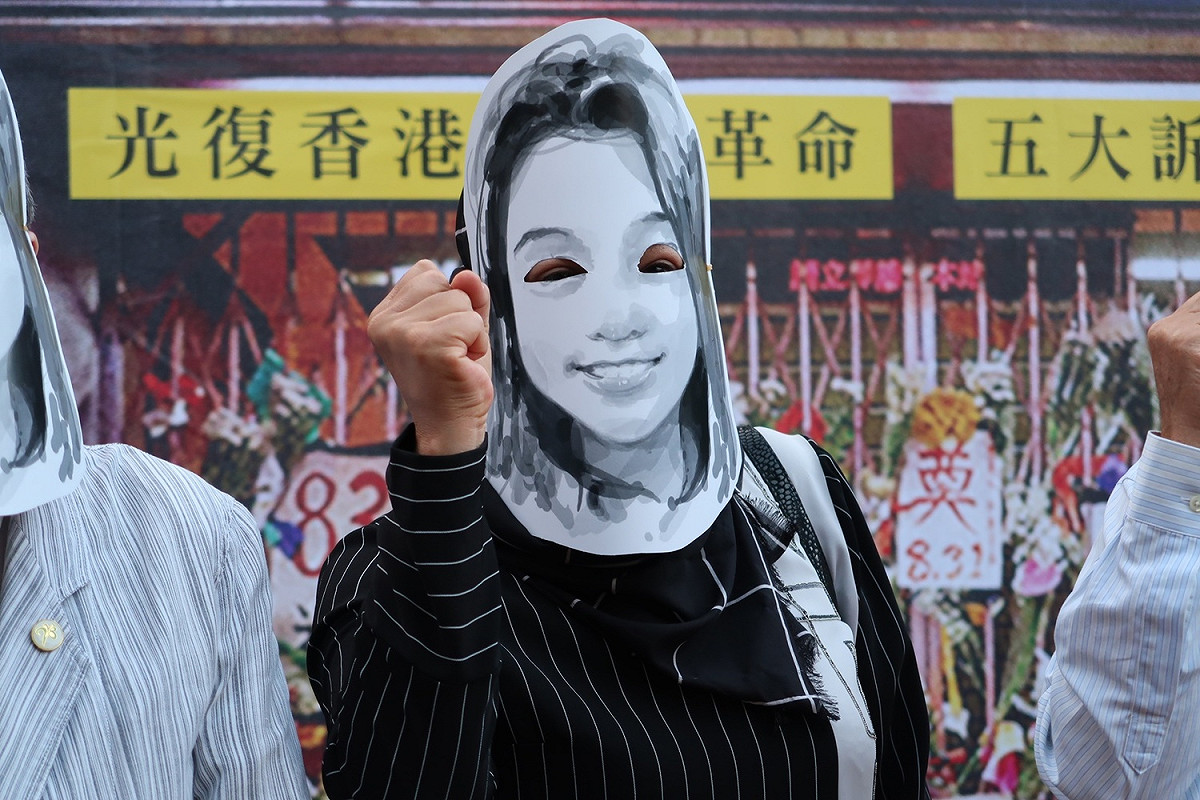 台灣多個政治受難者團體25日一起在台北市228紀念館舉行「港鐵太子站追悼牆台灣重建」啟用活動。 圖：林朝億/攝