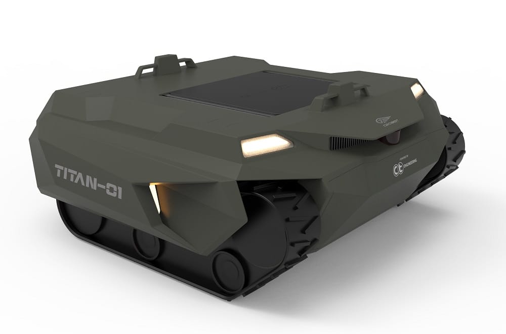 「泰坦」(TITAN)履帶型無人智慧載具在最新出爐的「第28屆台灣精品獎」公佈為獲獎產品。 圖/經緯航太提供