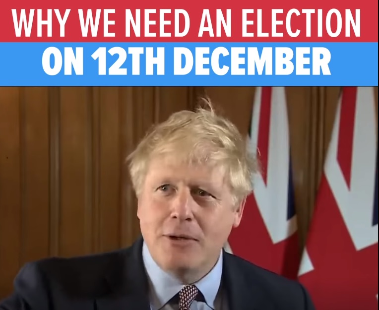 英國首相強生主張提前於12月12日舉行大選以打破脫歐僵局。 圖：翻攝強生臉書