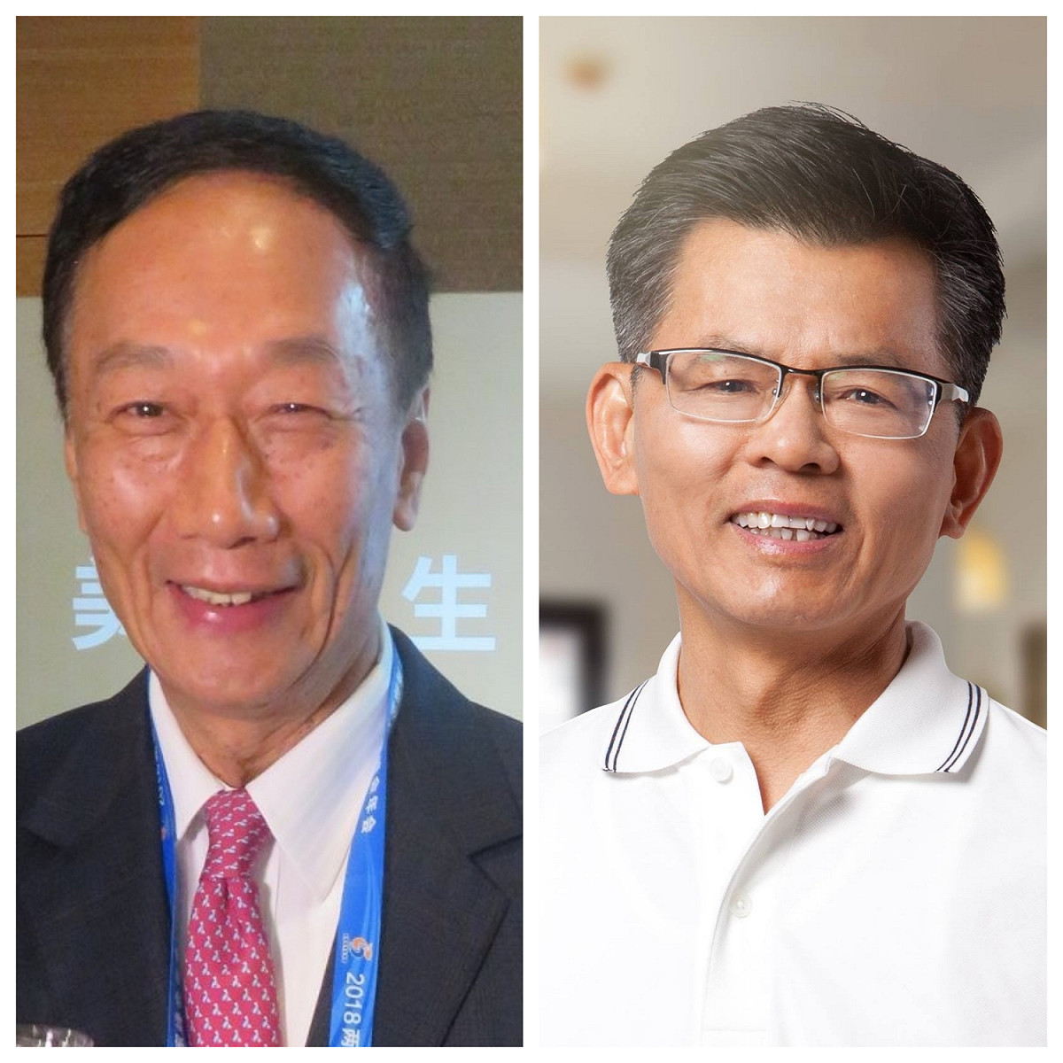 前高雄縣長楊秋興（右）今（26）日表示，如果鴻海集團創辦人郭台銘（左）參選2020總統大選，他願意「撩落去」競選區域立委。 合成圖：新頭殼製作