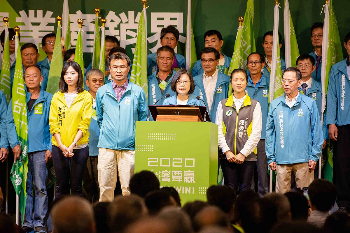 民進黨總統參選人蔡英文出席「2020蔡英文總統連任農業產銷界後援會成立大會」。 圖：蔡英文競選辦公室提供