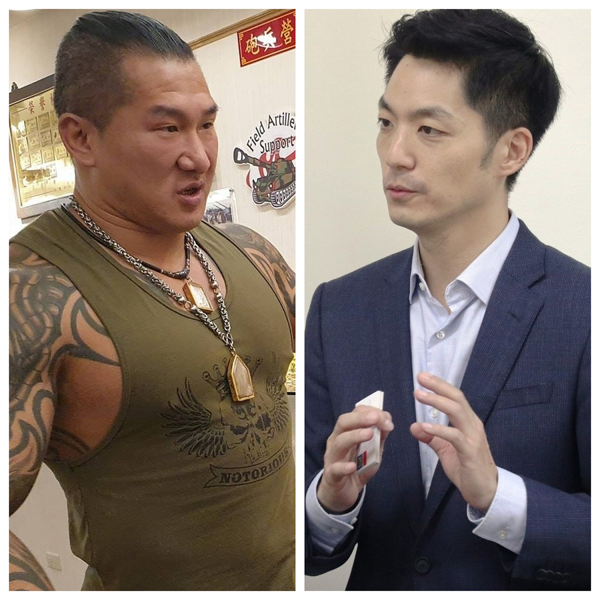 館長陳之漢（左）邀請國民黨立委蔣萬安（右）上直播節目，並坦承有許多問題想問蔣萬安。 圖：新頭殼製作