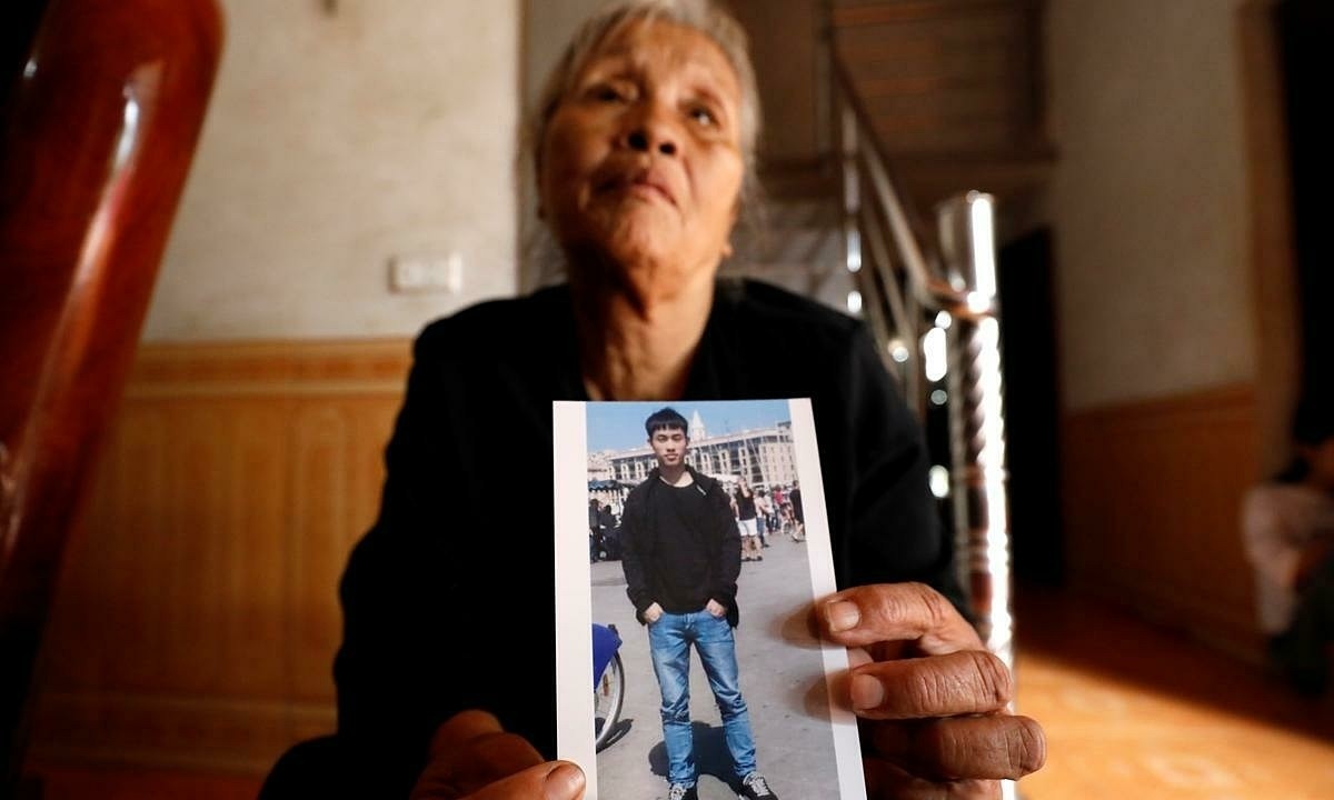 20歲越南公民阮定良（Nguyen Dinh Luong，音譯）據信也是冷凍貨櫃車慘案死者之一，家屬對阮定良可能罹難深感悲痛。 圖 :	翻攝自越南快訊