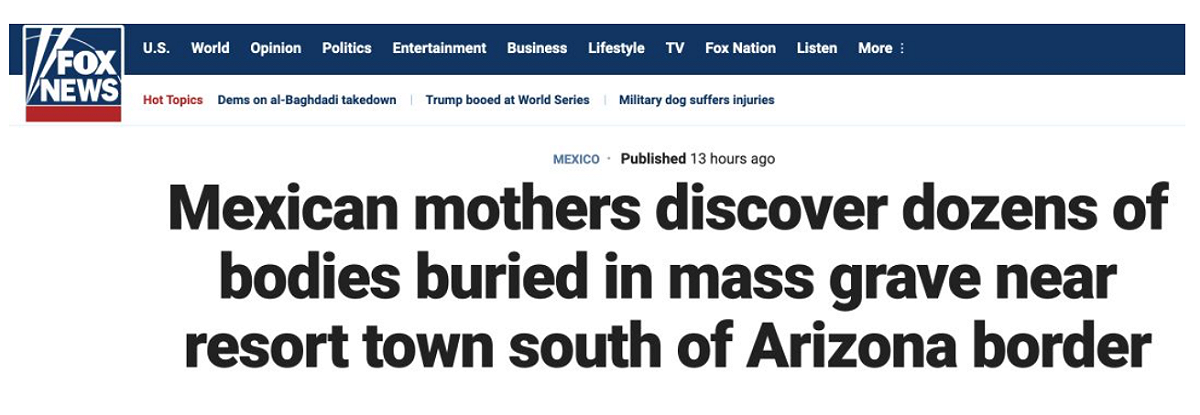 墨西哥加利福尼亞灣旁發現一處亂葬崗 圖：翻攝自Fox News 網頁