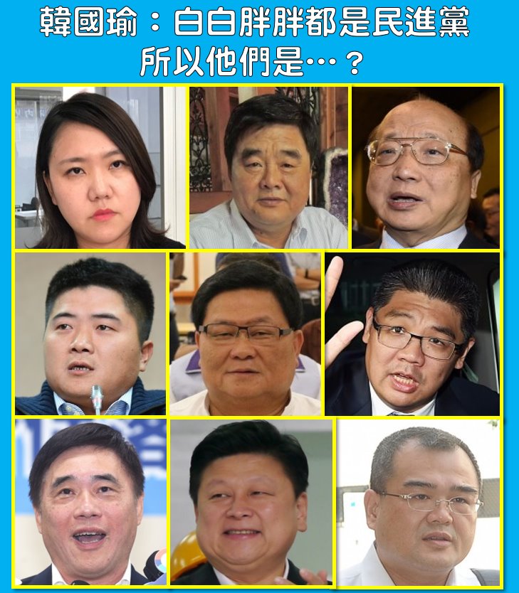 有網友貼出一張九宮格圖表，狠酸「這些人莫名其妙，就被韓國瑜開除國民黨黨籍了？」 圖：翻攝自臉書粉專《打馬悍將粉絲團》