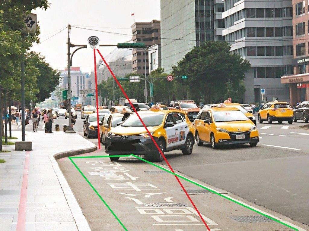 科技執法設備之取締範圍。 圖：北市交通警察大隊／提供