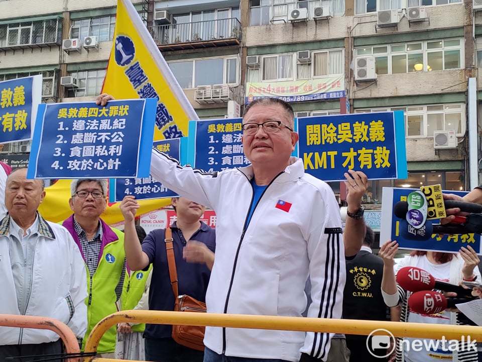 全國總工會理事長陳杰北上抗議。 圖：黃建豪/攝