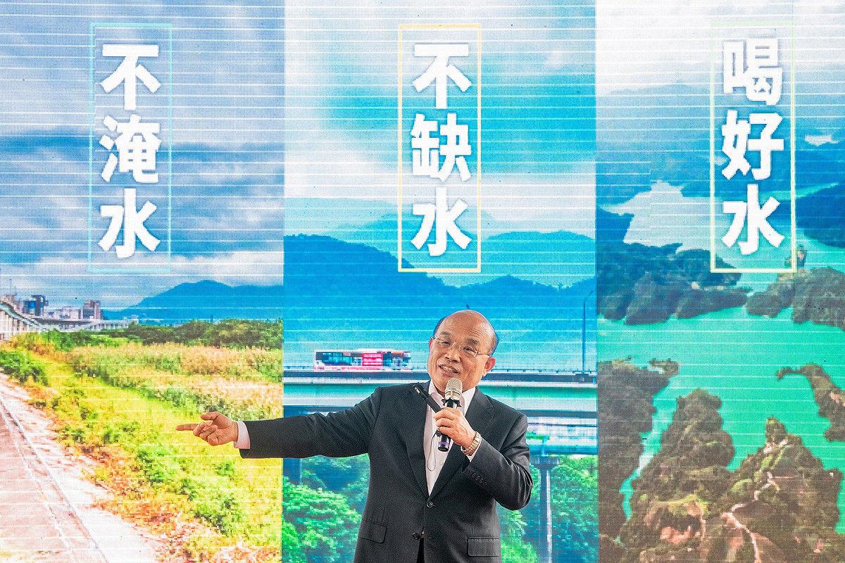 行政院長蘇貞昌今(30)日出席板新二期供水改善計畫第二階段通水儀式。 圖：行政院提供