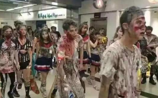 萬聖節戴面具化濃妝 挑戰港府禁蒙面法