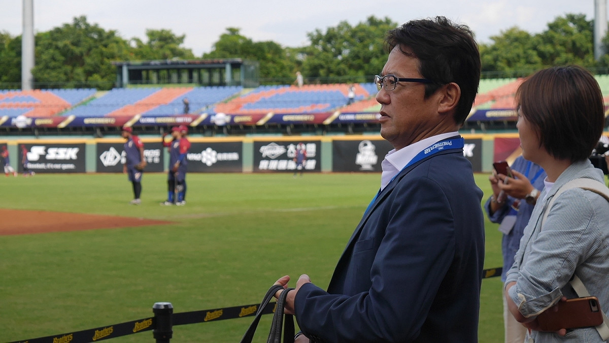 日本隊球評古田敦也。 圖／吳政紘攝
