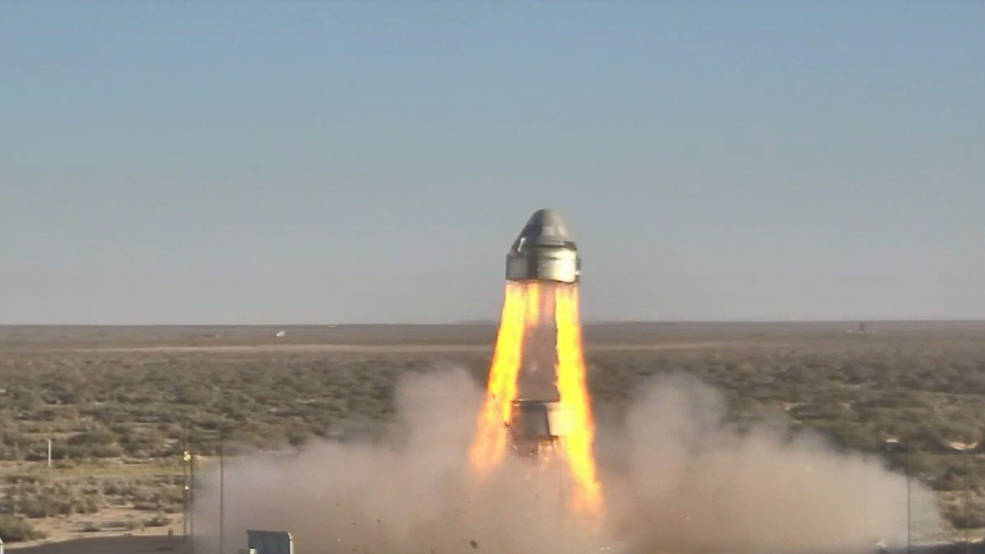 波音公司（Boeing Co.）的星際飛機（Starliner）太空船今天成功完成緊急中斷飛行測試，最早可望在明年將美國太空人送上國際太空站。 圖：NASA／提供