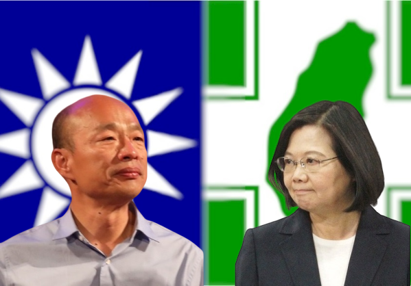 國民黨總統參選人韓國瑜(左)、總統蔡英文(右)。 圖：新頭殼合成