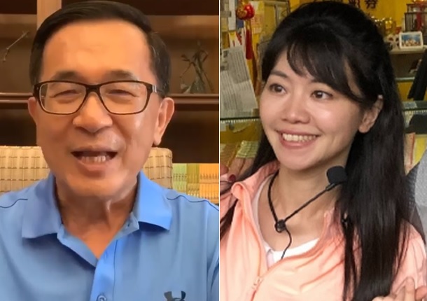 前總統陳水扁不滿民進黨立委參選高嘉瑜近日「翹二郎腿」、「把扁關回去」談話隔空開戰。 圖：新頭殼合成照