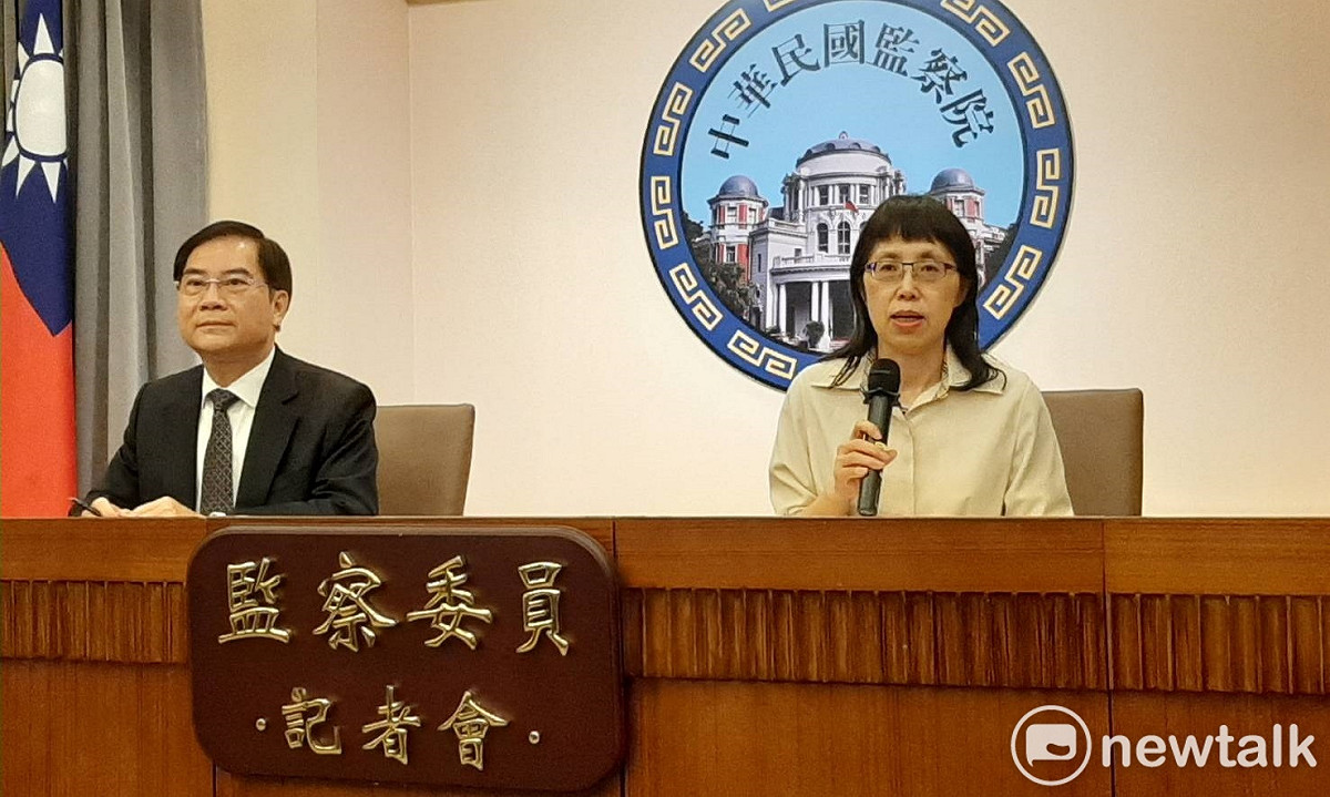 監察委員陳慶財與高鳳仙（由左至右）。 圖：林朝億/攝