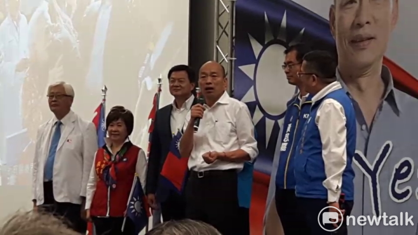 韓國瑜要林俊憲直接把人名講出來，不要選舉到了就一味地抹黑。 圖：林昀真／攝