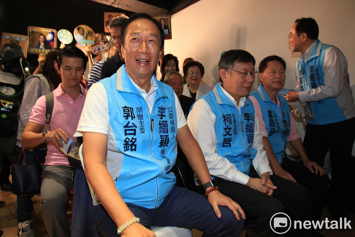 柯文哲９日幫郭家軍站台，他說，郭董也講過願意幫民眾黨候選人站台。 圖：林昀真／攝
