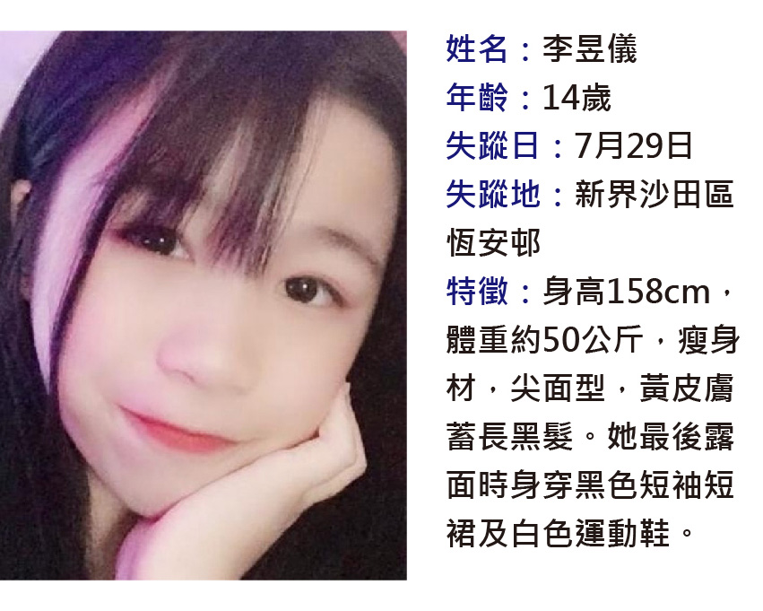 香港失蹤尚未被尋回的女童、少女，年紀最小只有13歲，最大也只20歲左右。 圖：擷取自政黑貼圖員臉書