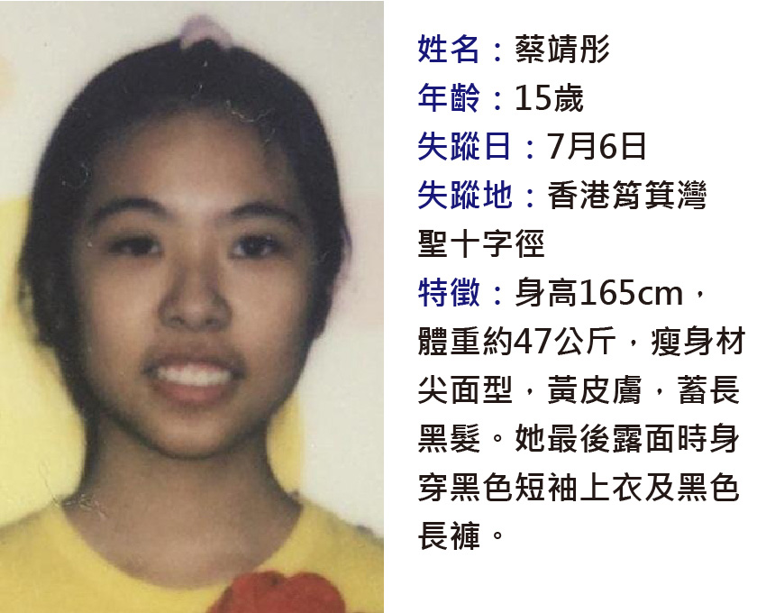 香港失蹤尚未被尋回的女童、少女，年紀最小只有13歲，最大也只20歲左右。 圖：擷取自政黑貼圖員臉書