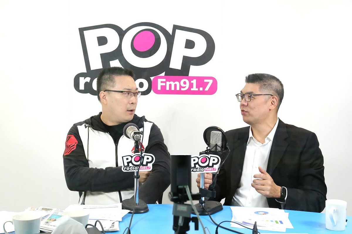 國民黨中央委員連勝文接受電台專訪。 圖：《POP搶先爆》/提供