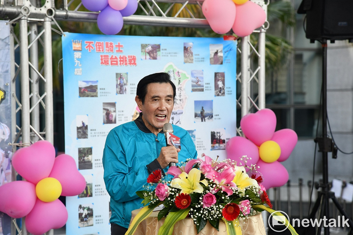 馬英九下午出席癌友單車環台挑戰成功記者會。 圖：林昀真/攝（資料照）
