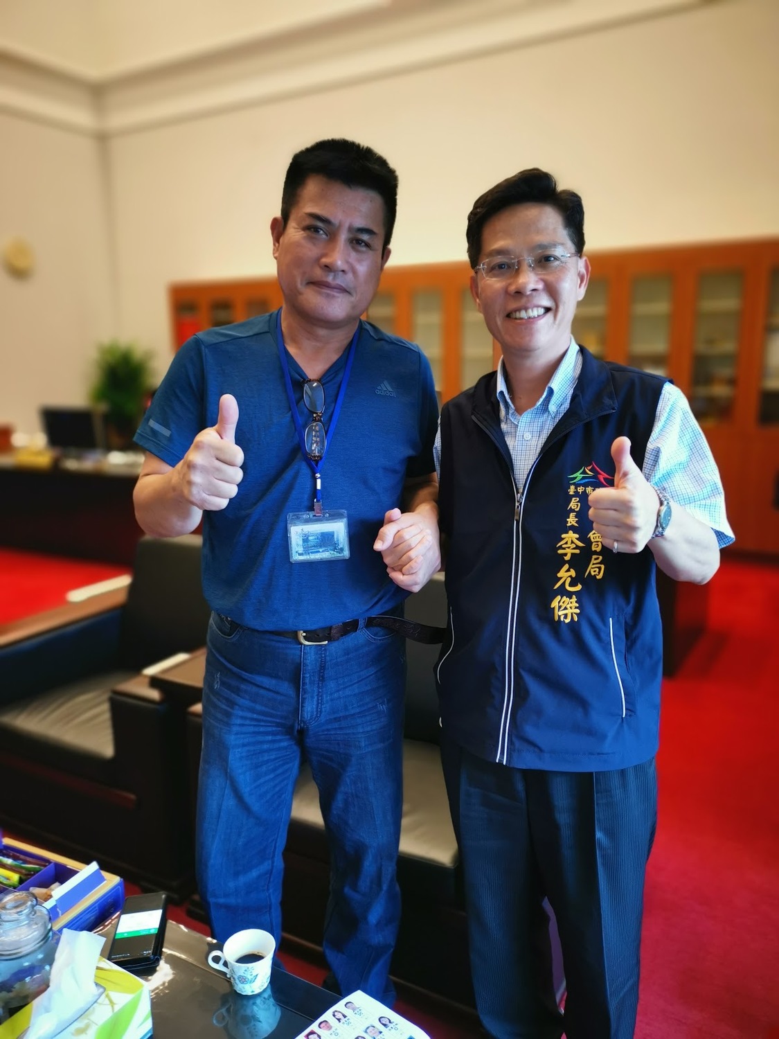 台中市議員黃仁與市政顧問李允傑的誤會已冰釋。 圖：李允傑/提供