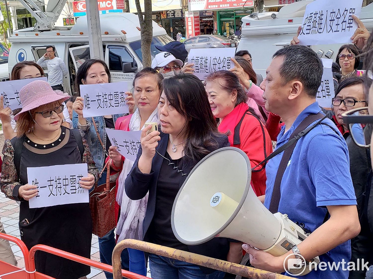 韓國瑜全台新住民後援會總會長史雪燕，抗議遭不分區當墊腳石。 圖：黃建豪/攝（資料照）