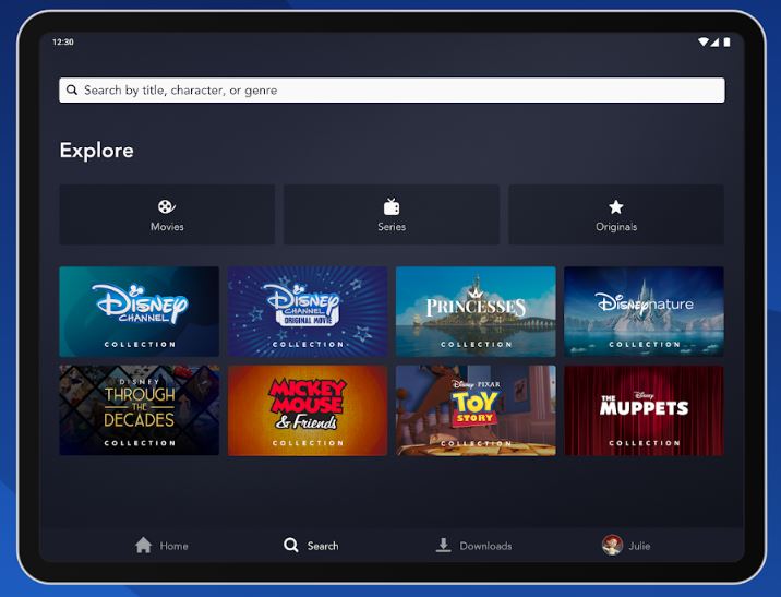 Disney＋挾帶著大量自有版權的作品，加上原創影劇及平價月費，即使出包，人氣依然高居不下。 圖：截取自Disney＋Google Play