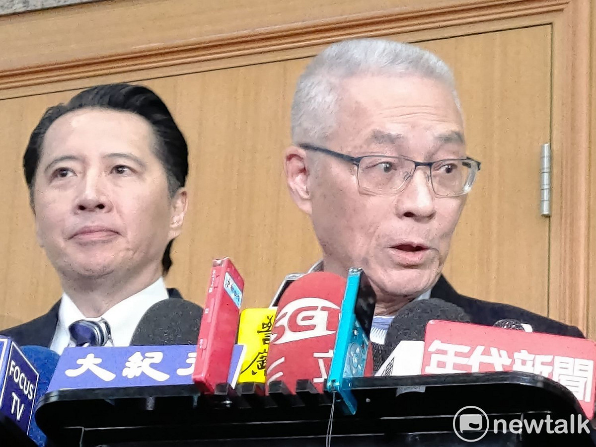 國民黨主席吳敦義(右)。 圖：黃建豪/攝