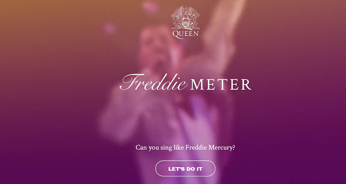 Google日前推出一款AI遊戲「FreddieMeter」，讓用戶可挑戰自己與皇后主唱Freddie Mercury聲線的相似程度。 圖：翻攝自Freddie Meter網頁