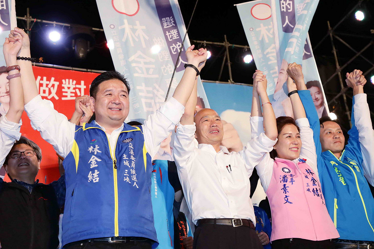 韓國瑜今晚為林金結站台。 圖：林金結提供