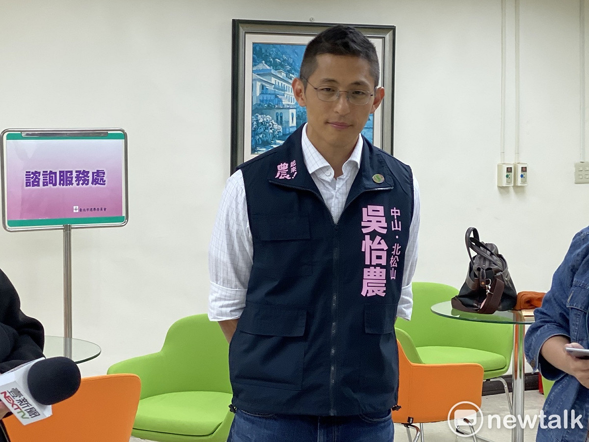 參選台北市第三選區的民進黨立委參選人吳怡農。 圖：周煊惠 ／攝