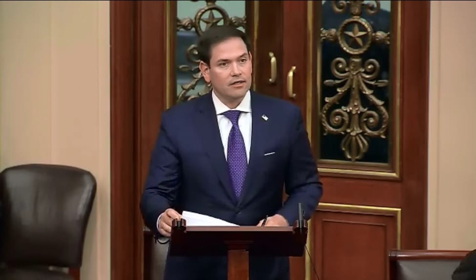 美國國務卿盧比歐（Marco Rubio）。 圖：翻攝美國參議院影片