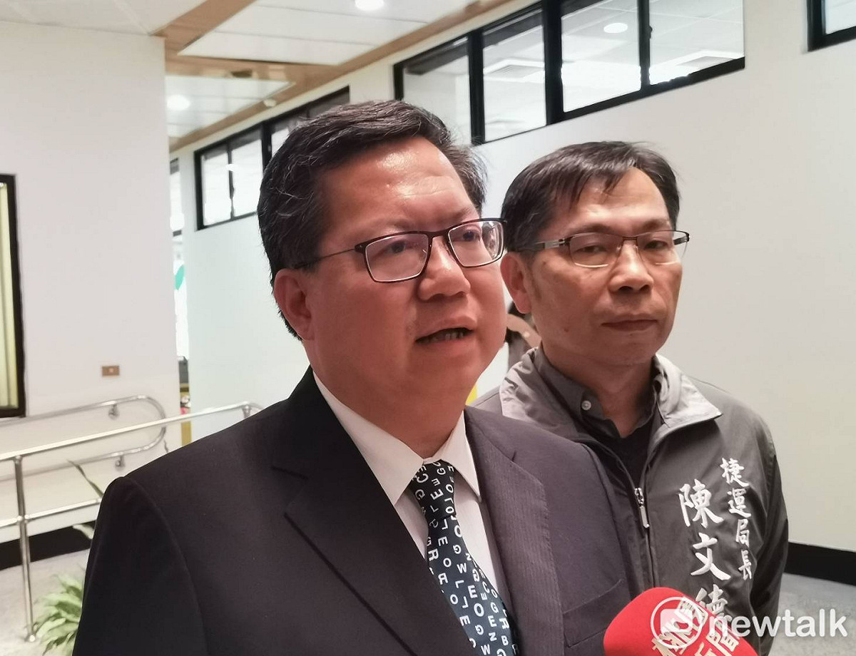 鄭文燦說鐵路由高架轉為地下是符合地方8成民意的期待，也是桃園的百年建設。 圖：林昀真/攝