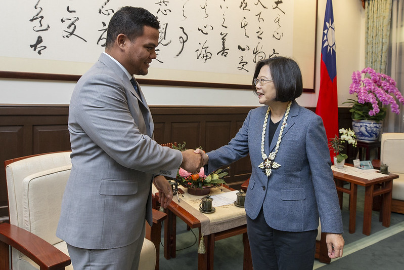 蔡英文總統20日接見「吐瓦魯國外交部長柯飛伉儷」。 圖：總統府 / 提供