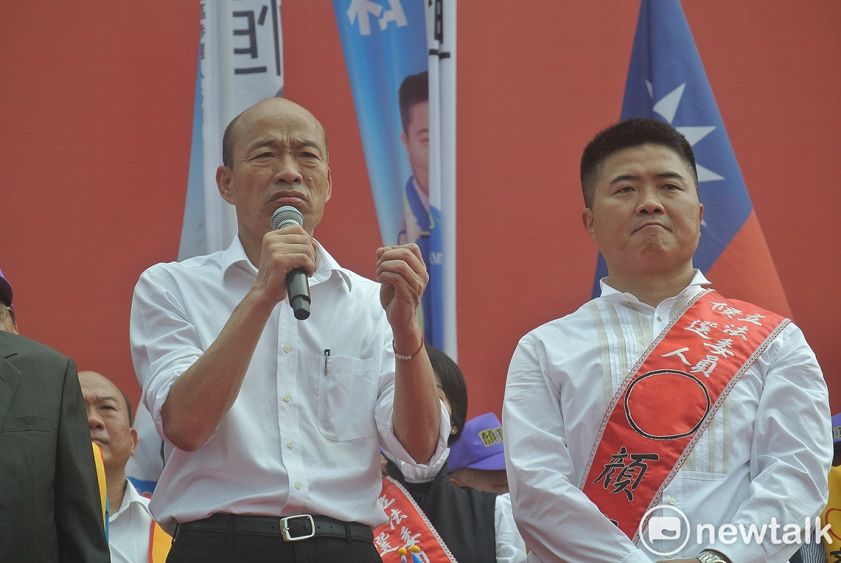 韓國瑜說要讓顏寬恒連任進入立法院。 唐復年/攝