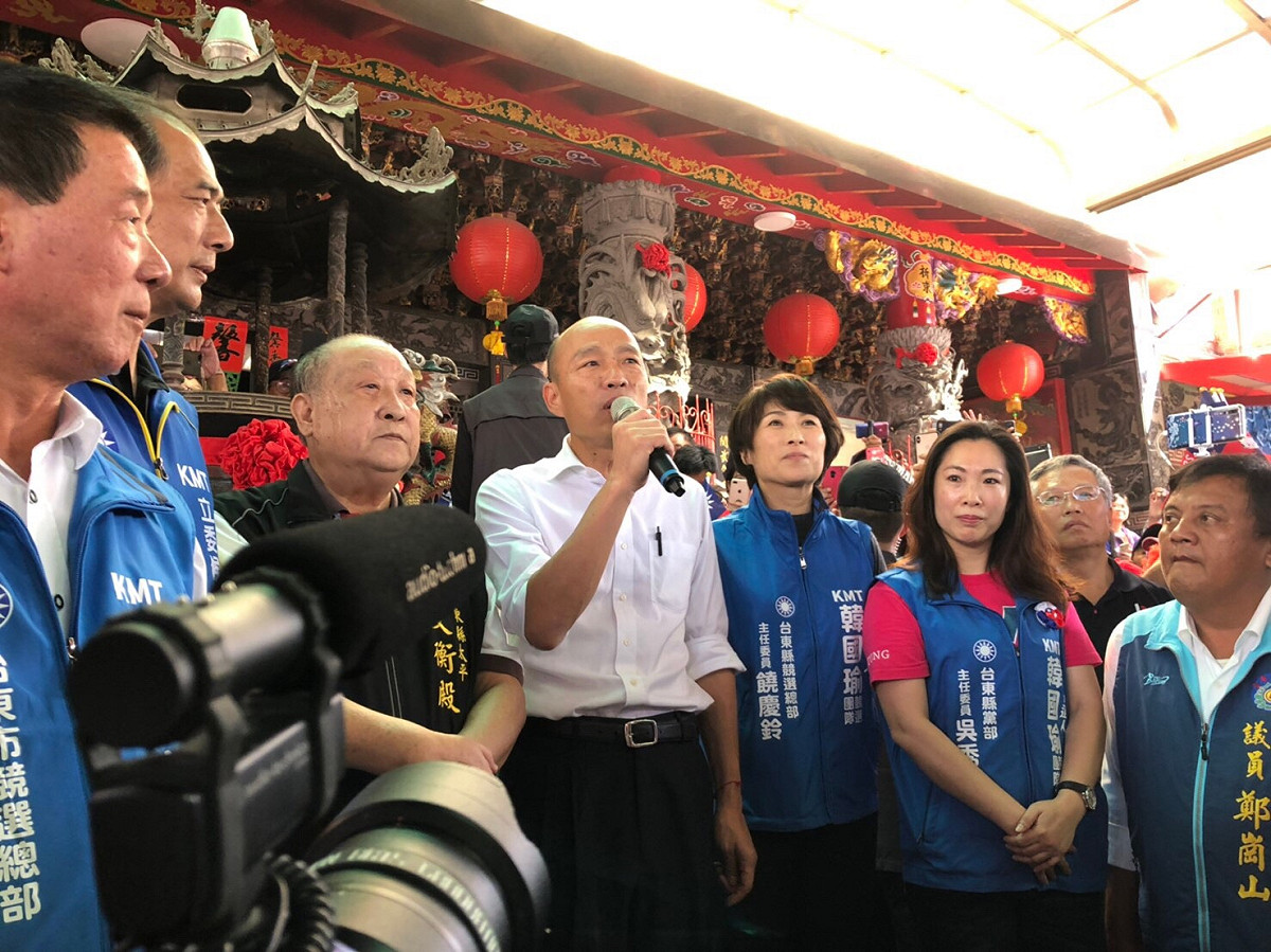 國民黨總統候選人韓國瑜造訪台東。 圖：韓國瑜競選辦公室/提供