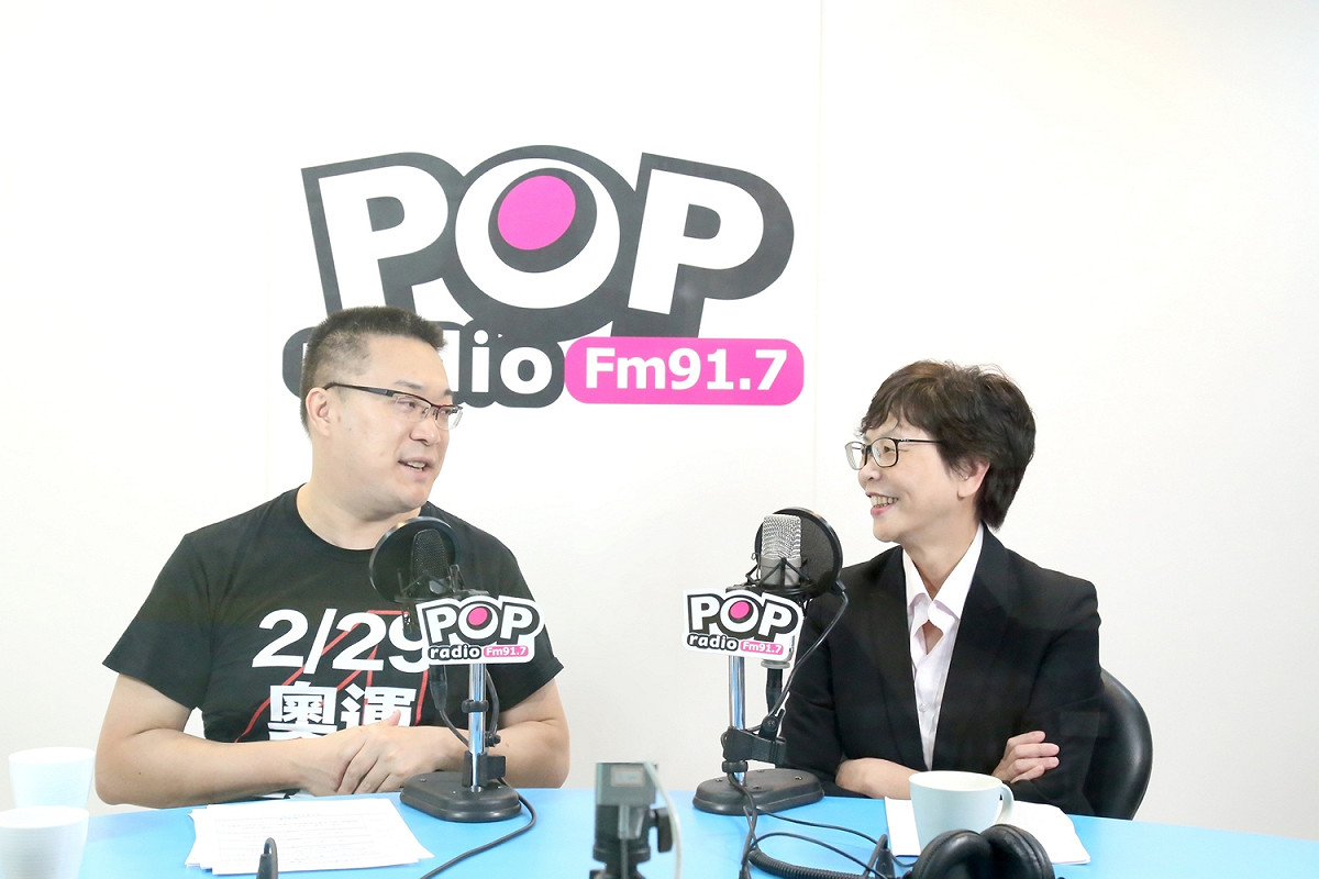 民眾黨不分區立委參選人蔡壁如接受朱學恒專訪。 圖：《POP搶先爆》 / 提供