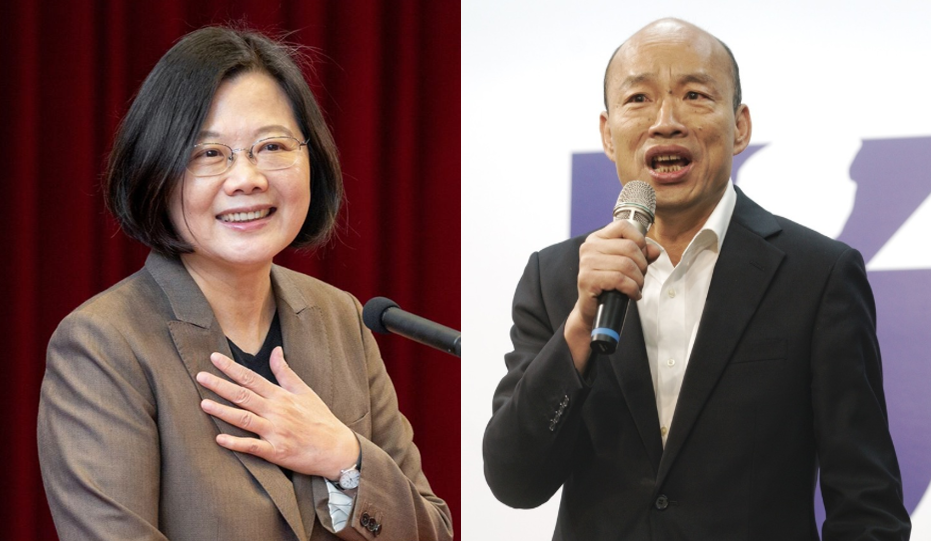 民進黨總統參選人蔡英文和國民黨總統參選人韓國瑜 圖：新頭殼合成資料照