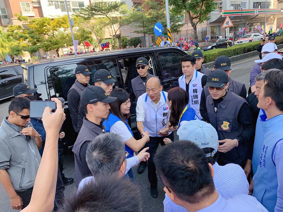 韓國瑜在今天回防高雄跑8個行程。 圖：韓國瑜競辦/  提供