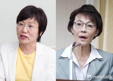 民進黨高雄市立委候選人劉世芳(左一)和國民黨高雄市立委候選人黃昭順(右一)分別針對黑鷹失事，表示看法。 圖：新頭殼合成