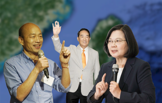 根據綠黨今(4)日公布的最新民調，總統蔡英文與國民黨總統候選人韓國瑜差距再擴大到34.2% 圖:新頭殼合成