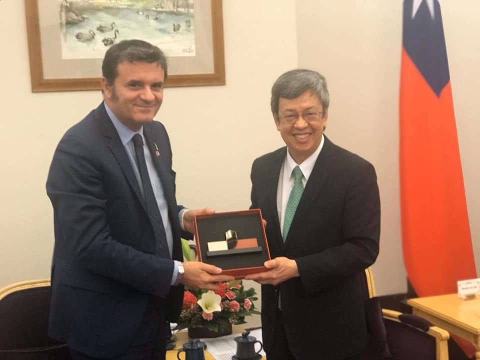 錢益友11月訪台拜會副總統陳建仁。 圖：翻攝Gian Marco Centinaio臉書