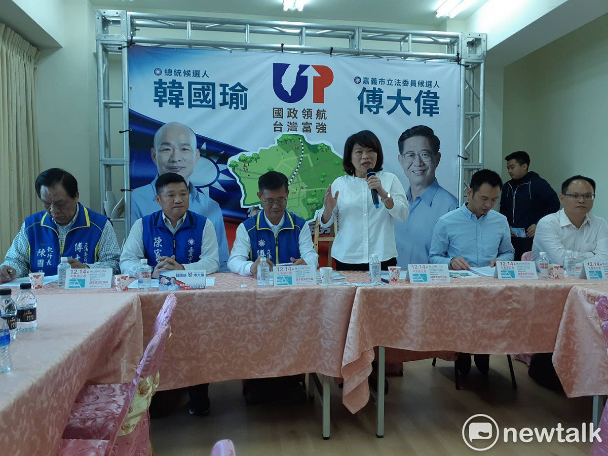 黃敏惠輔選黨籍總統候選人韓國瑜、立委候選人傅大偉不遺餘力。 圖：蔡坤龍/攝
