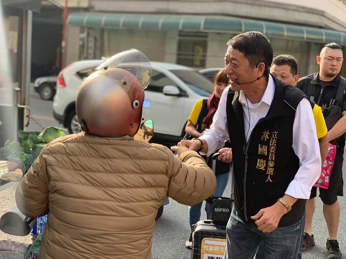 林國慶積極衝刺選情，並獲得侯友宜「獻聲」相挺。 圖：林國慶競選團隊/提供
