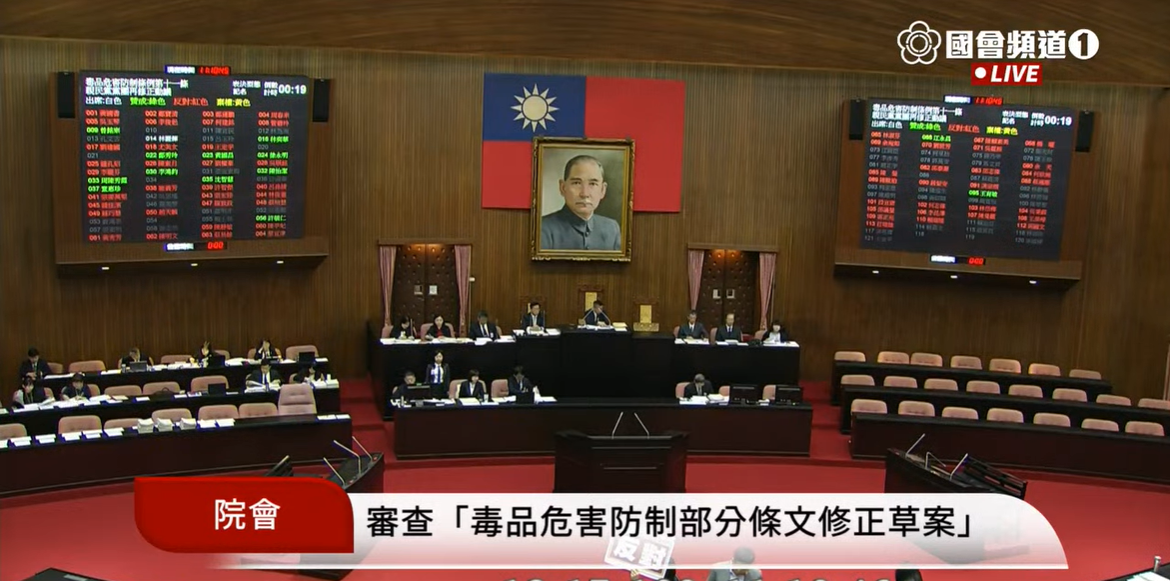 立法院今天審查「毒品危害防制條例部分條文修正案」。 圖：翻攝國會頻道