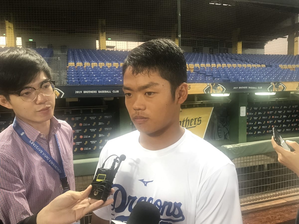 中日龍新秀根尾昂。 圖／記者雷明正攝影