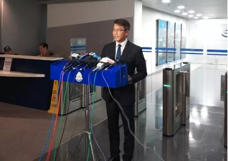 香港毒品調查科財富調查組署理高級警司陳偉基表示，「星火同盟」募得的款項流向一間空殼公司。 圖：翻攝自微信