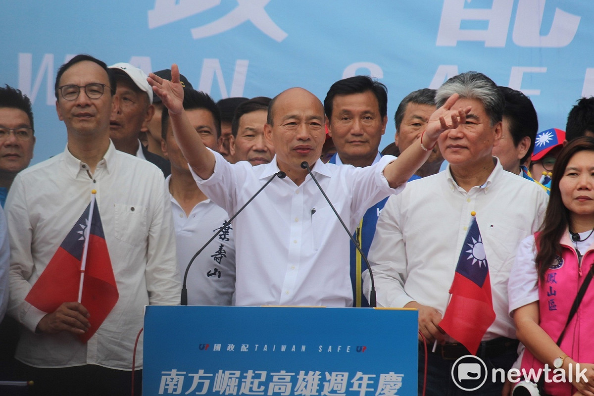國民黨總統候選人韓國瑜，抨擊歷任高雄市長時間到就拍拍屁股走人。 圖：黃建豪/攝