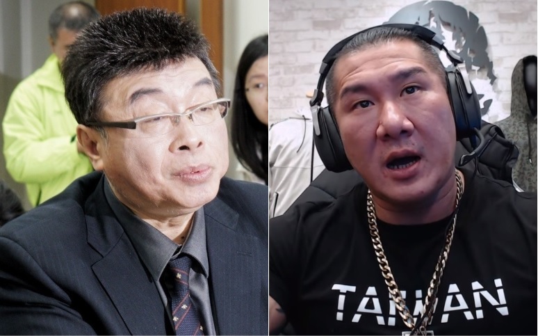 新黨不分區立委參選人邱毅與館長陳之漢頻頻隔空交火。 圖：張良一/攝、翻攝自館長Youtube